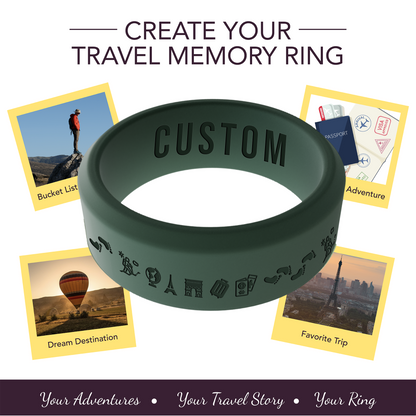 Travel Memory Adventure Ring Personalized Silicone Beveled Ring