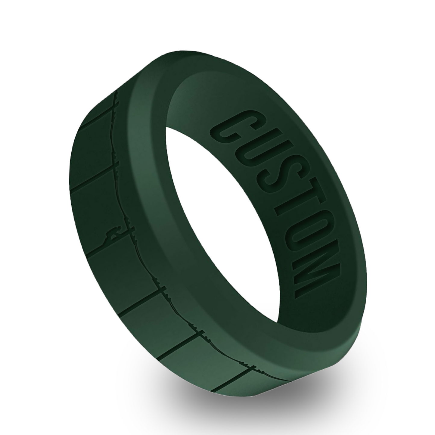Lineman Personalized Silicone Beveled Ring