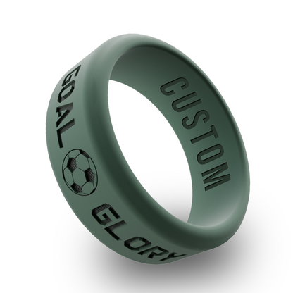 Goal Glory Personalized Silicone Beveled Ring For Soccer Fans