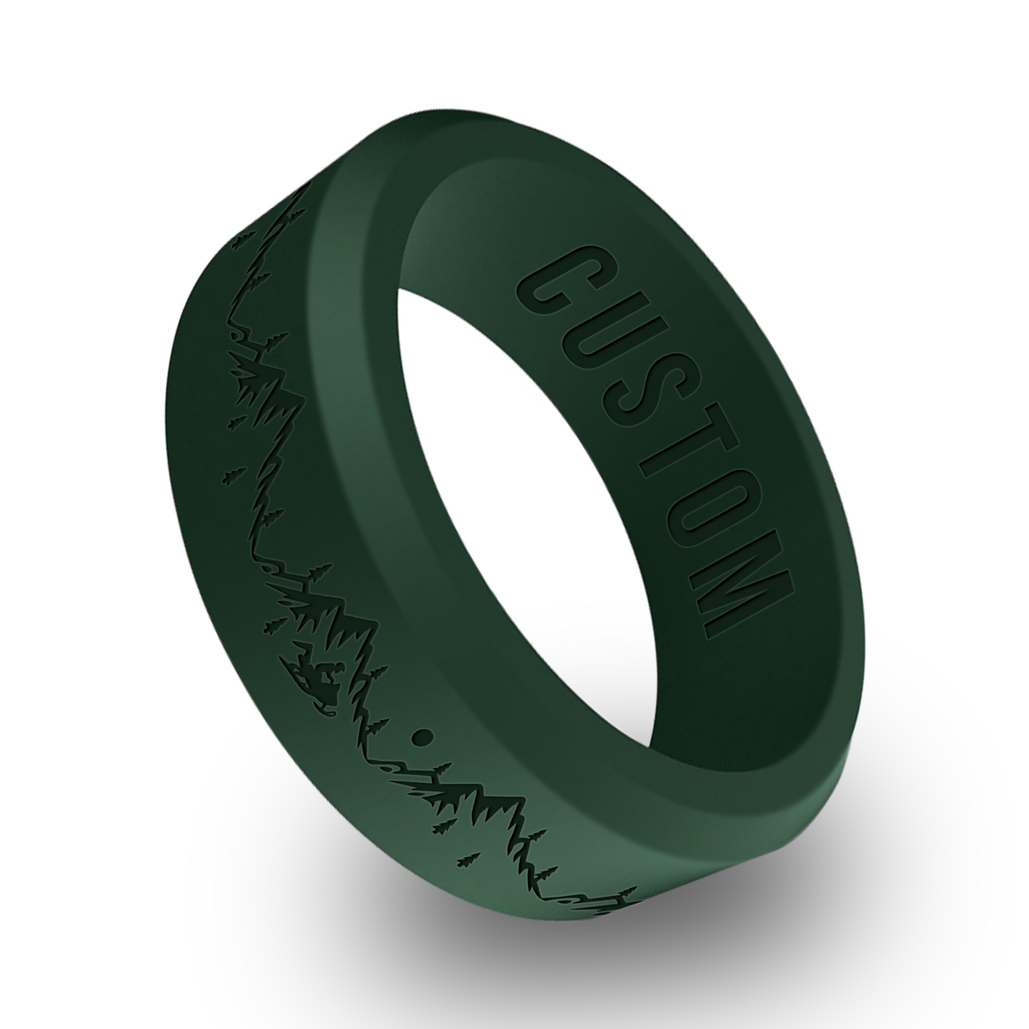 Snowmobile Personalized Silicone Beveled Ring