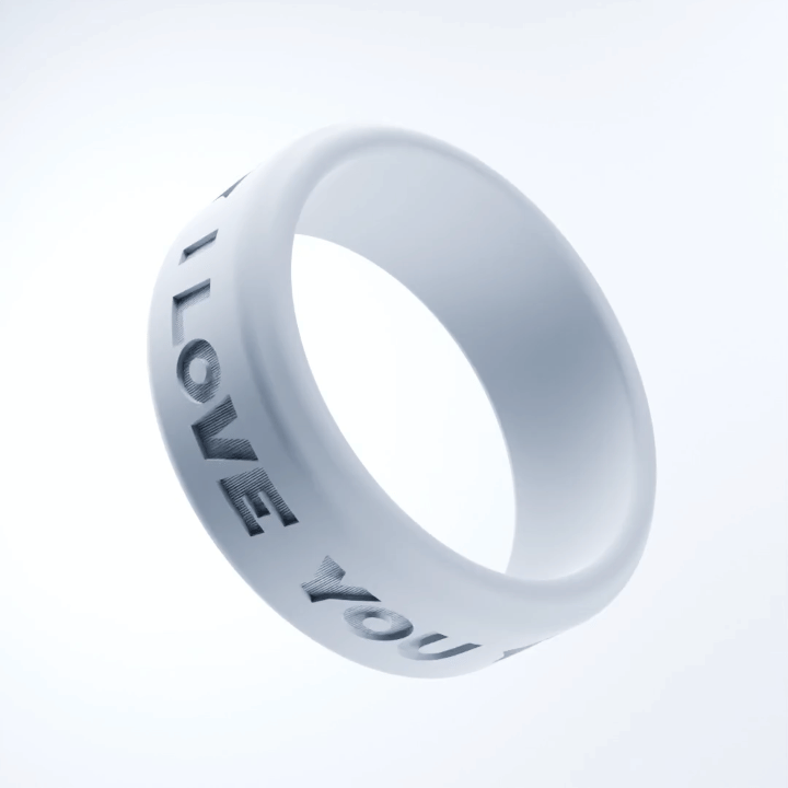 2pcs I Love You I Know Personalized Silicone Beveled Rings