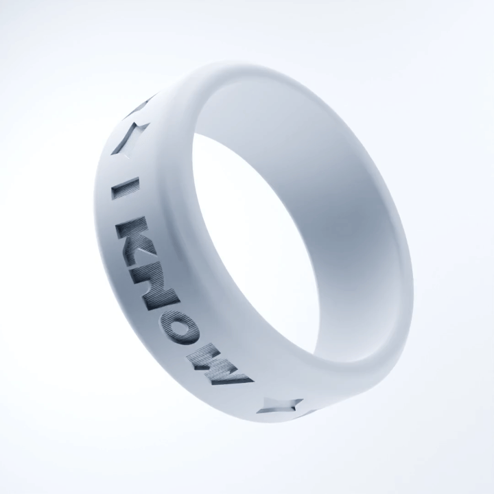 2pcs I Love You I Know Personalized Silicone Beveled Rings