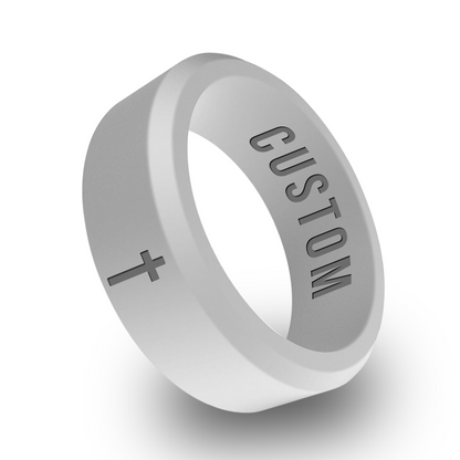 Cross Personalized Silicone Beveled Ring