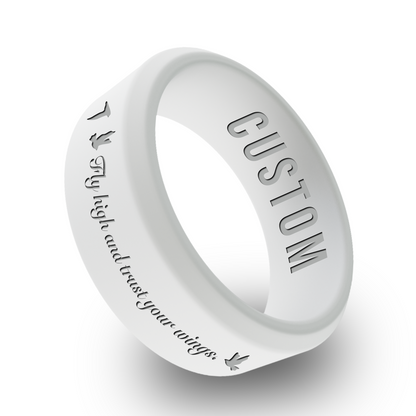 Fly High and Trust your Wings Personalized Silicone Beveled Ring