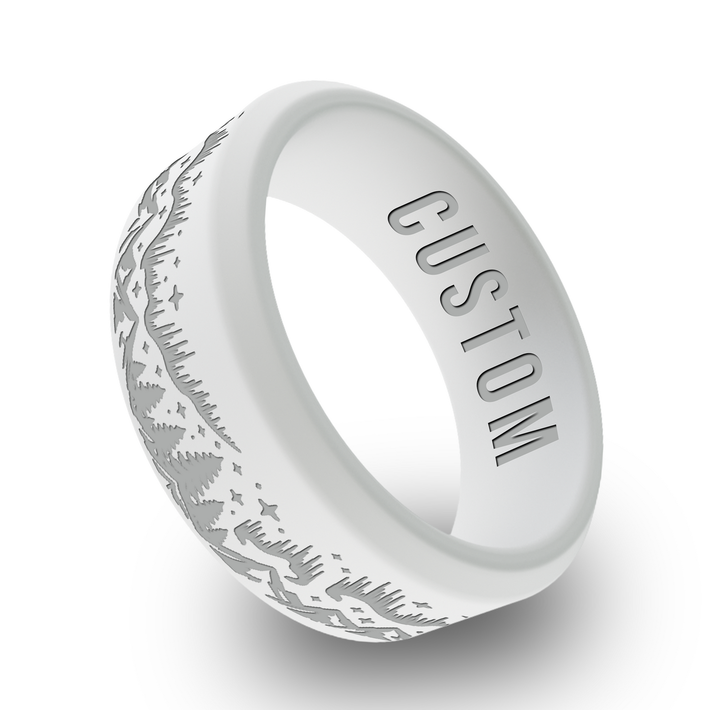 Aurora Borealis Personalized Silicone Beveled Ring