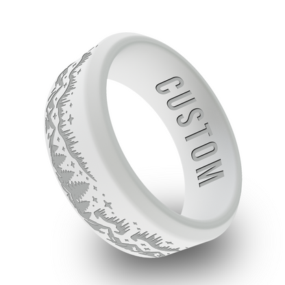 Aurora Borealis Personalized Silicone Beveled Ring