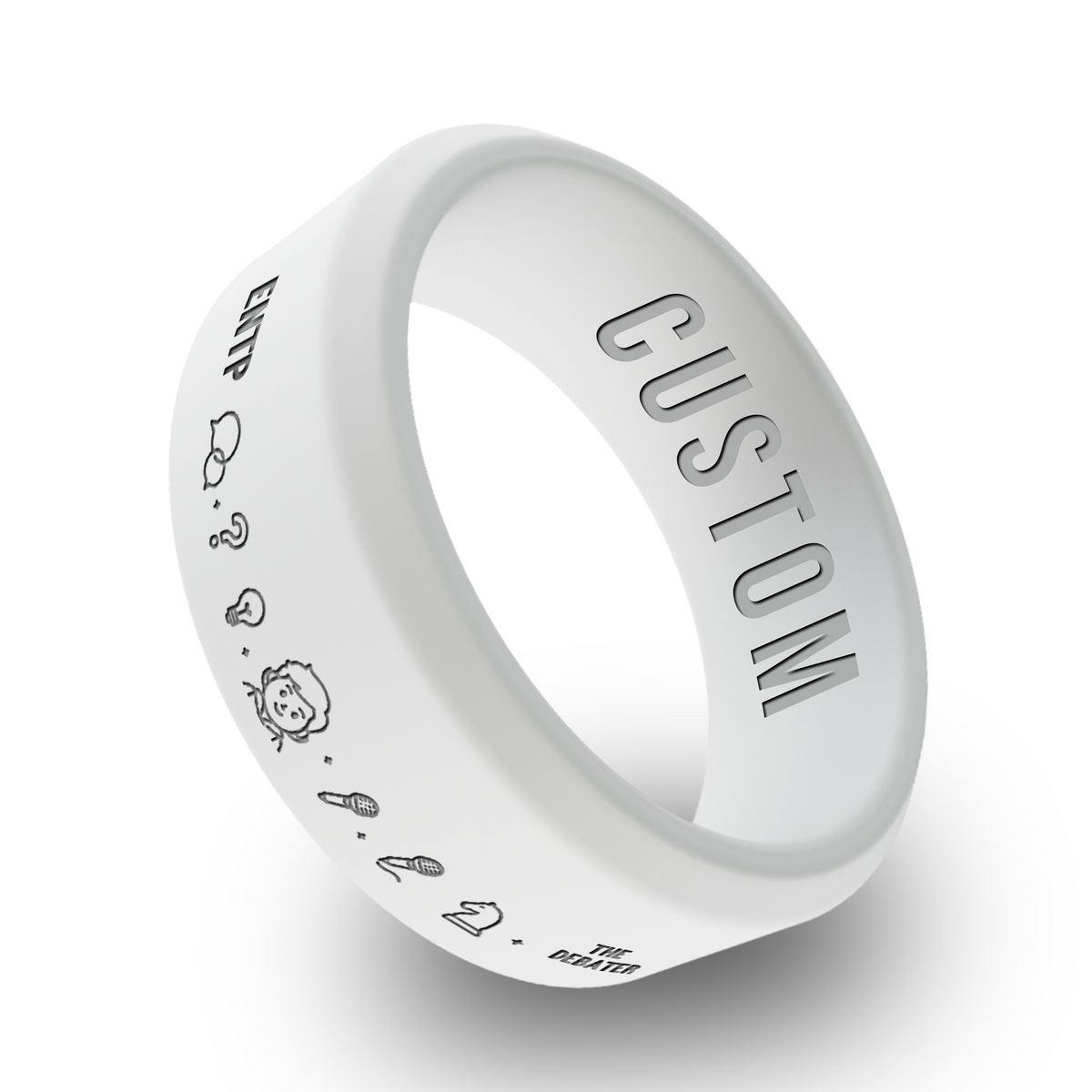 Personality Types Personalized Silicone Beveled Ring