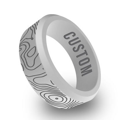 Topographic Map Personalized Silicone Beveled Ring