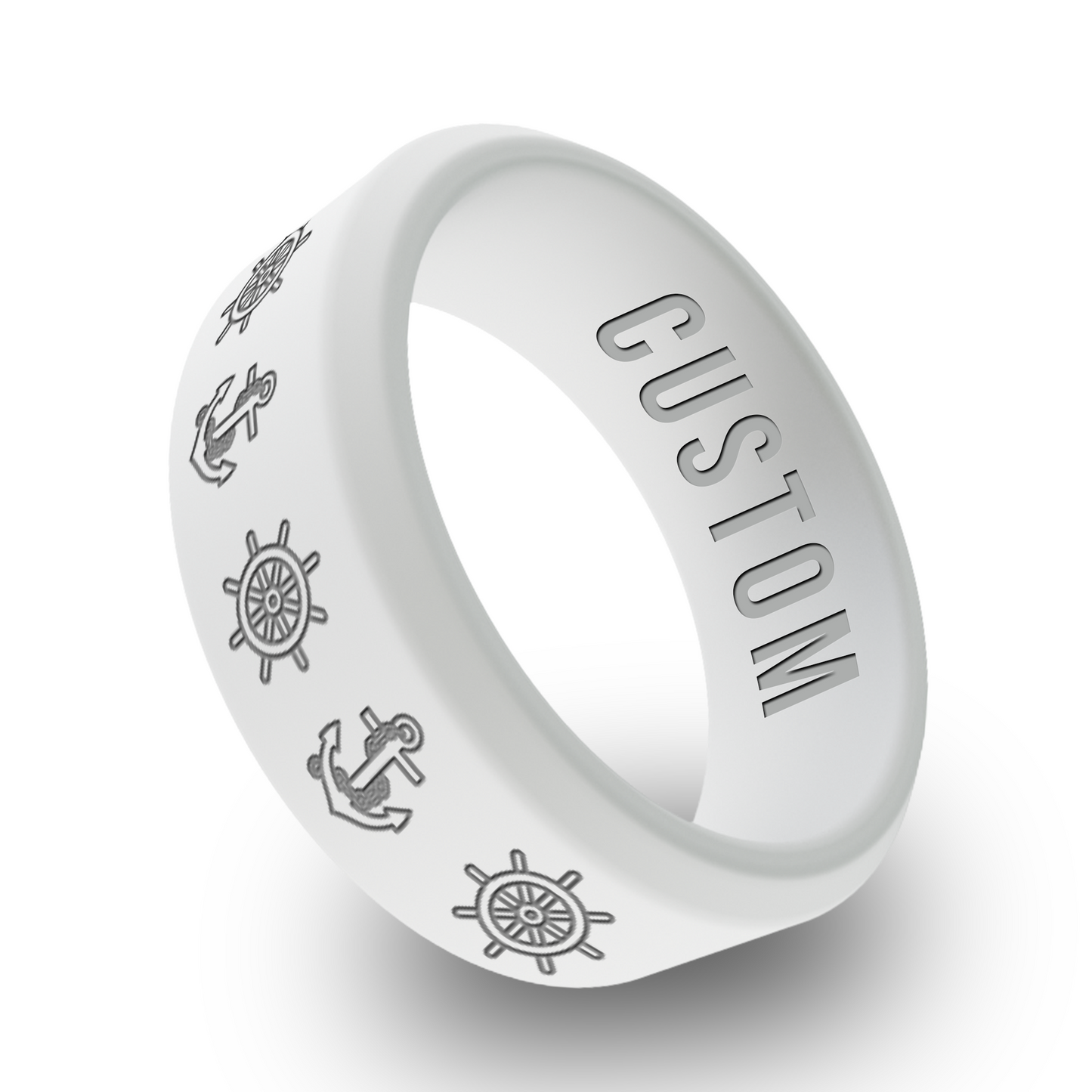 Seaman Personalized Silicone Beveled Ring