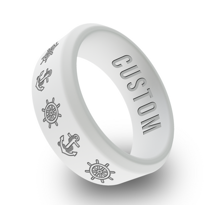 Seaman Personalized Silicone Beveled Ring