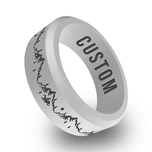 Snowmobile Personalized Silicone Beveled Ring