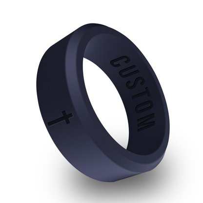 Cross Personalized Silicone Beveled Ring