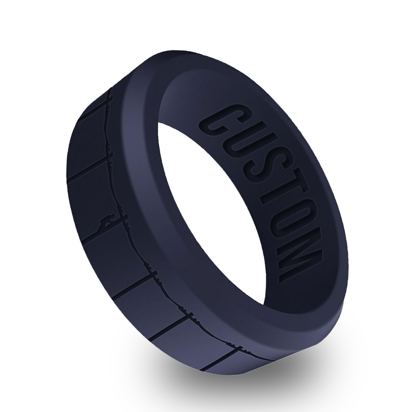 Lineman Personalized Silicone Beveled Ring
