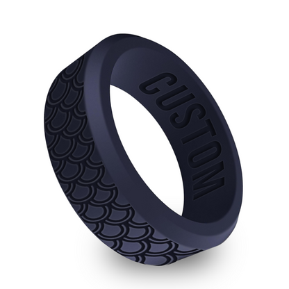 Fish Scale Koi Ring Personalized Silicone Beveled Ring