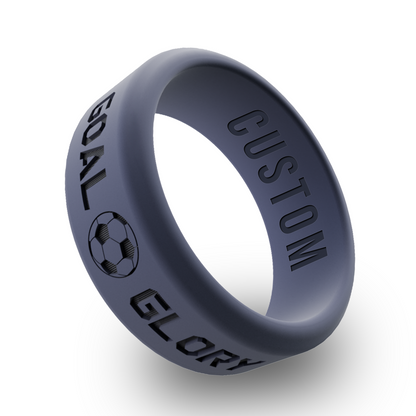 Goal Glory Personalized Silicone Beveled Ring For Soccer Fans