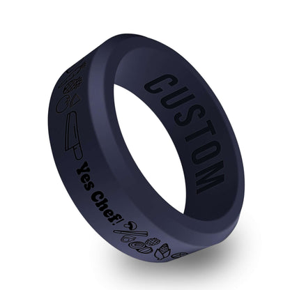 Yes Chef Personalized Silicone Beveled Ring