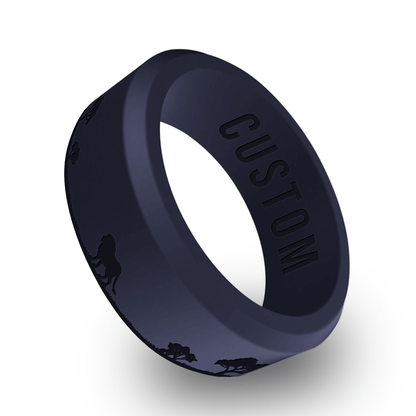 Lion Jungle Personalized Silicone Beveled Ring