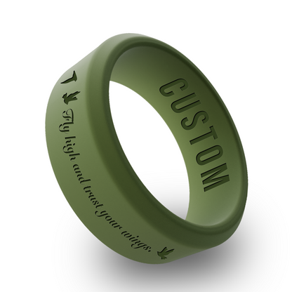 Fly High and Trust your Wings Personalized Silicone Beveled Ring