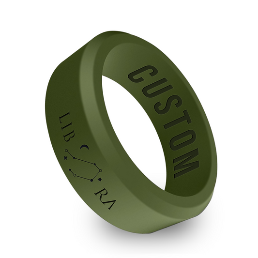 Zodiac Constellation Personalized Silicone Beveled Ring