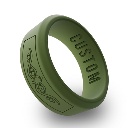 Diamond 3 Personalized Silicone Beveled Ring