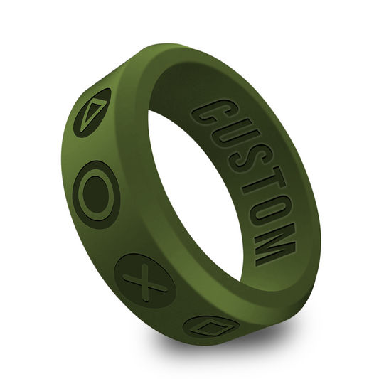 Video Gamer Controller Personalized Silicone Beveled Ring