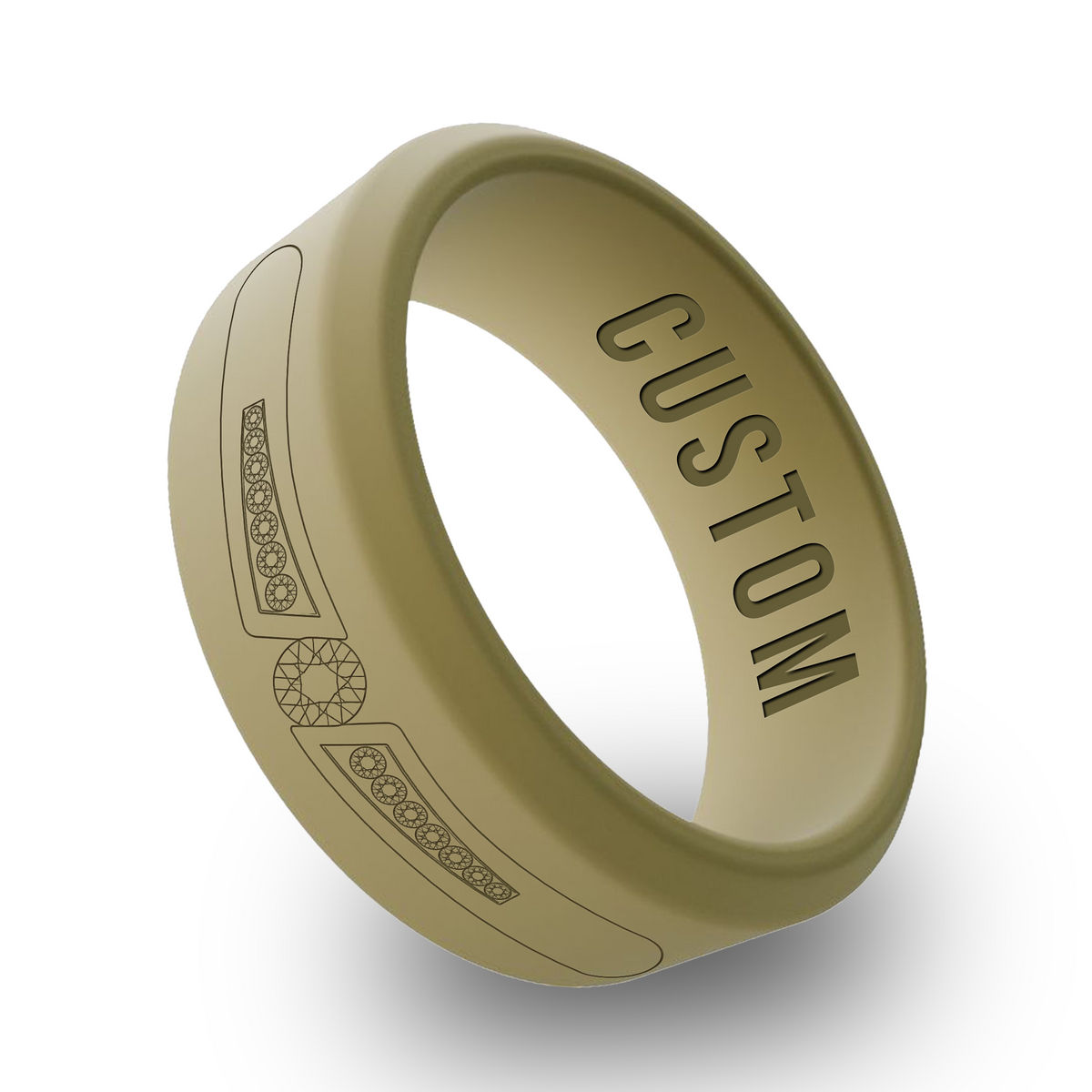 Diamond 1 Personalized Silicone Beveled Ring