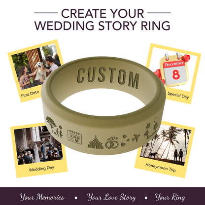 Love Story Ring Personalized Silicone Beveled Ring
