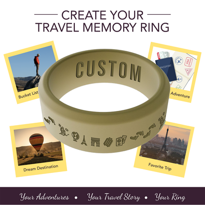 Travel Memory Adventure Ring Personalized Silicone Beveled Ring