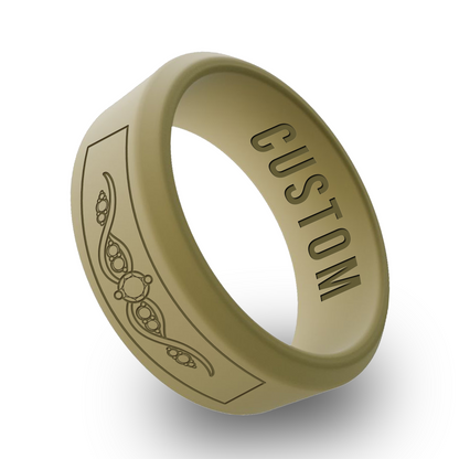 Diamond 3 Personalized Silicone Beveled Ring