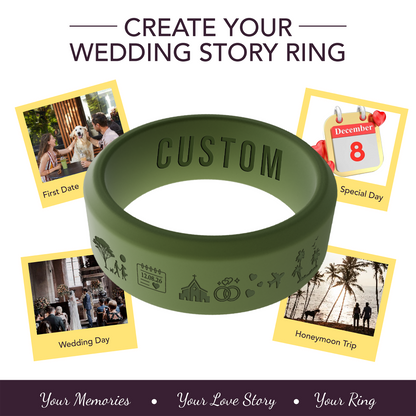 Love Story Ring Personalized Silicone Beveled Ring