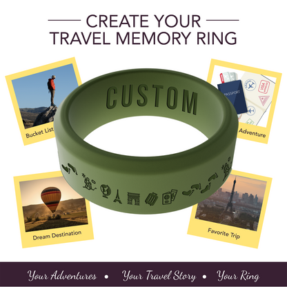 Travel Memory Adventure Ring Personalized Silicone Beveled Ring