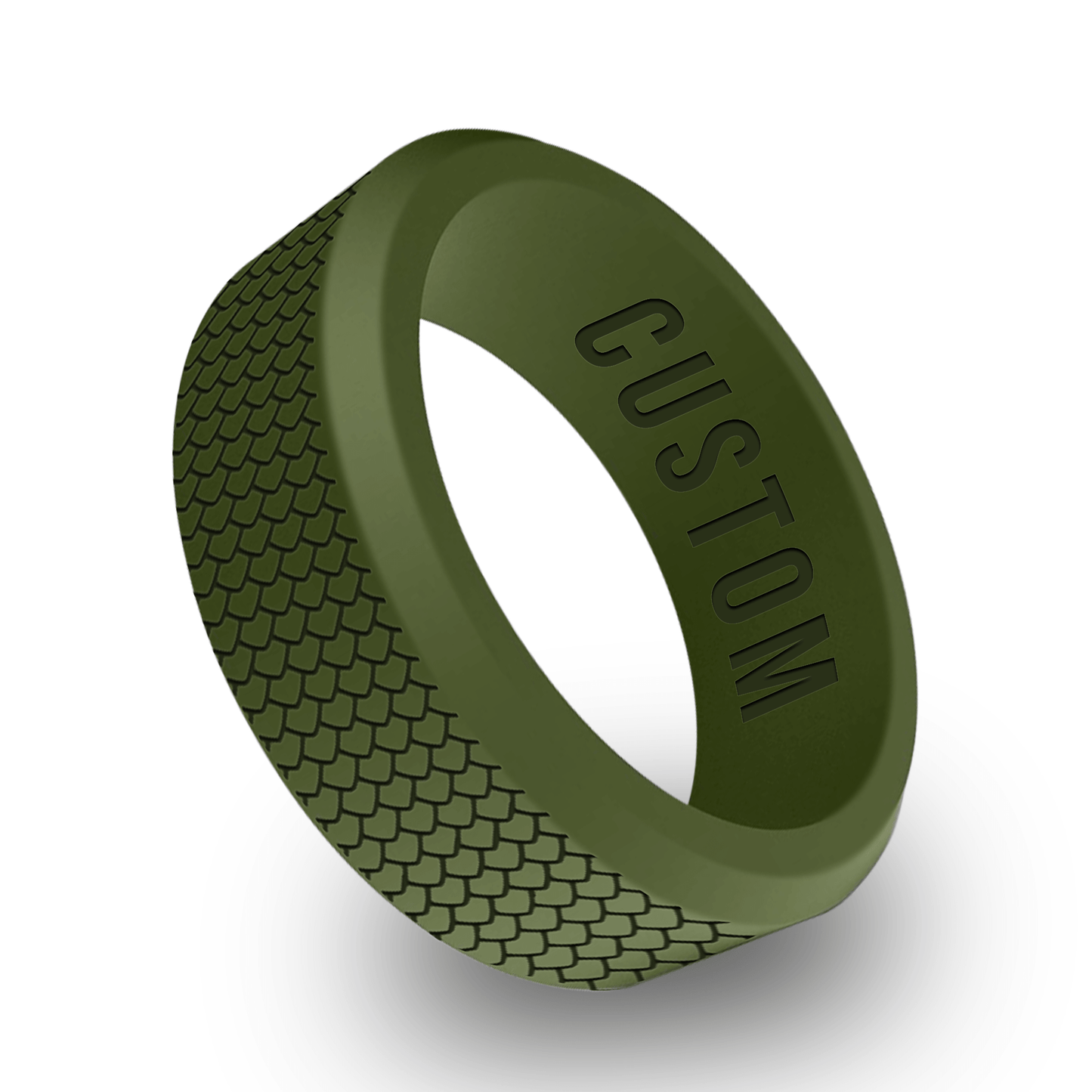 Dragon Scale Personalized Silicone Beveled Ring