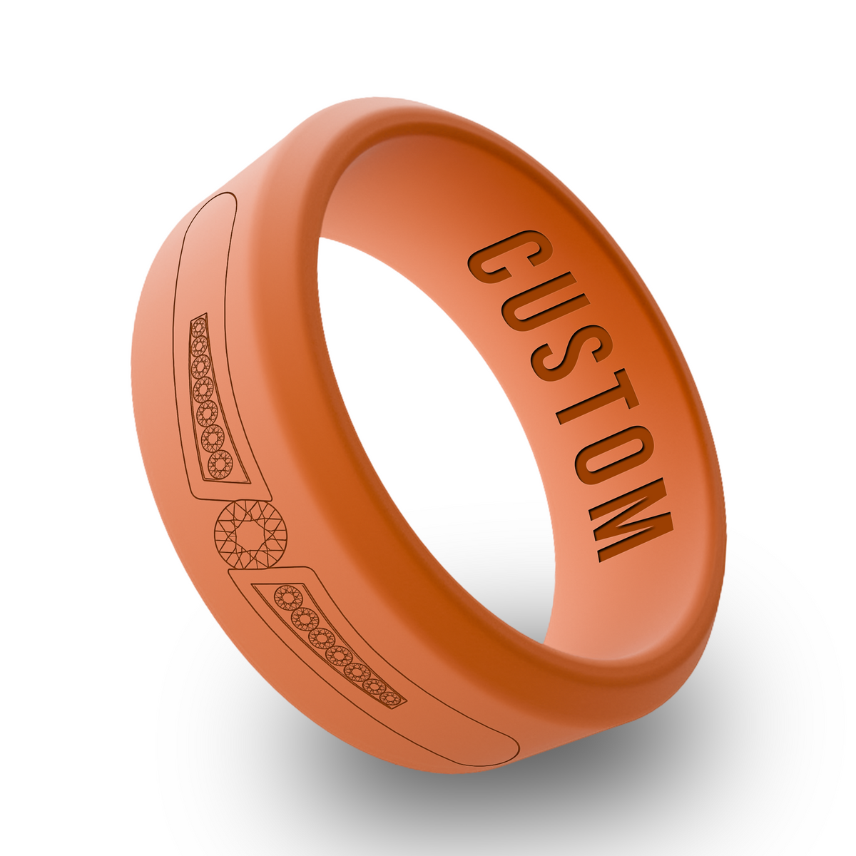 Diamond 1 Personalized Silicone Beveled Ring
