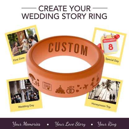 Love Story Ring Personalized Silicone Beveled Ring