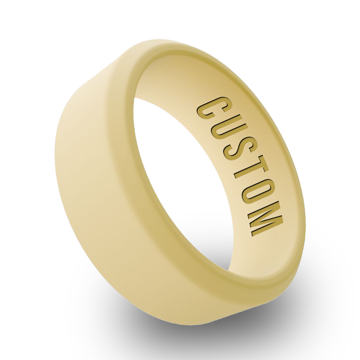 Butter Gold Personalized Silicone Beveled Ring