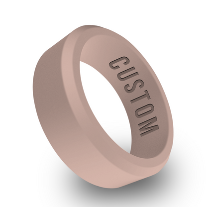 Desert Beige Personalized Silicone Beveled Ring