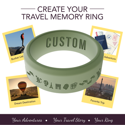 Travel Memory Adventure Ring Personalized Silicone Beveled Ring
