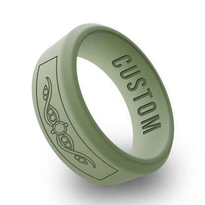 Diamond 3 Personalized Silicone Beveled Ring