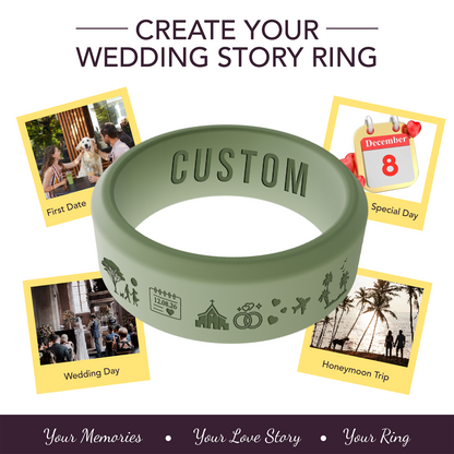 Love Story Ring Personalized Silicone Beveled Ring