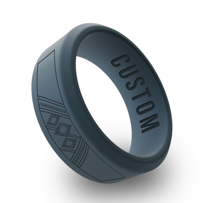 Diamond 2 Personalized Silicone Beveled Ring