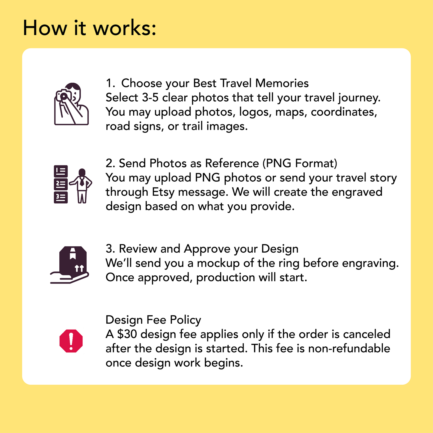 Travel Memory Adventure Ring Personalized Silicone Beveled Ring