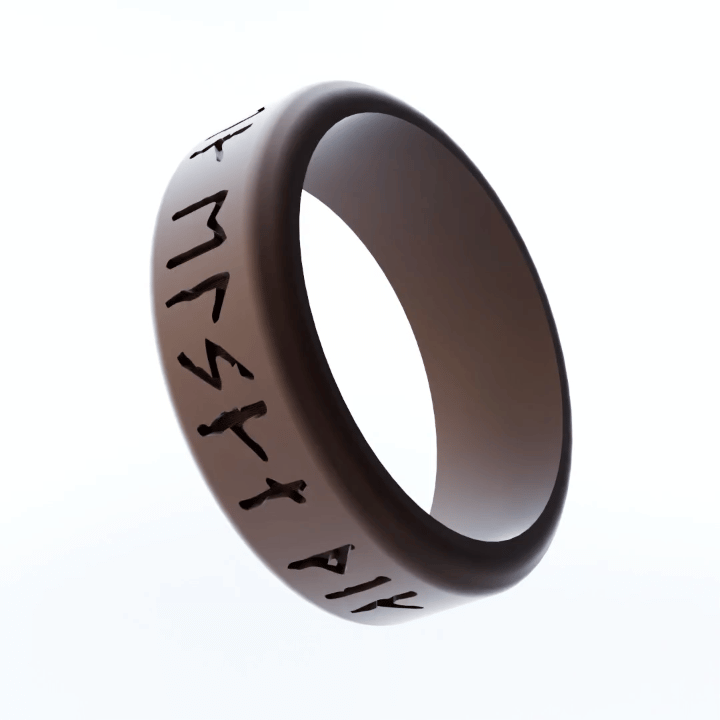 Viking Rune "I Love You" Personalized Silicone Beveled Ring