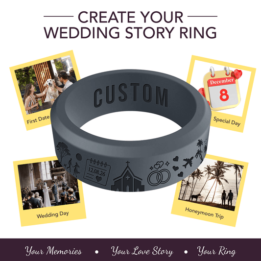Love Story Ring Personalized Silicone Beveled Ring