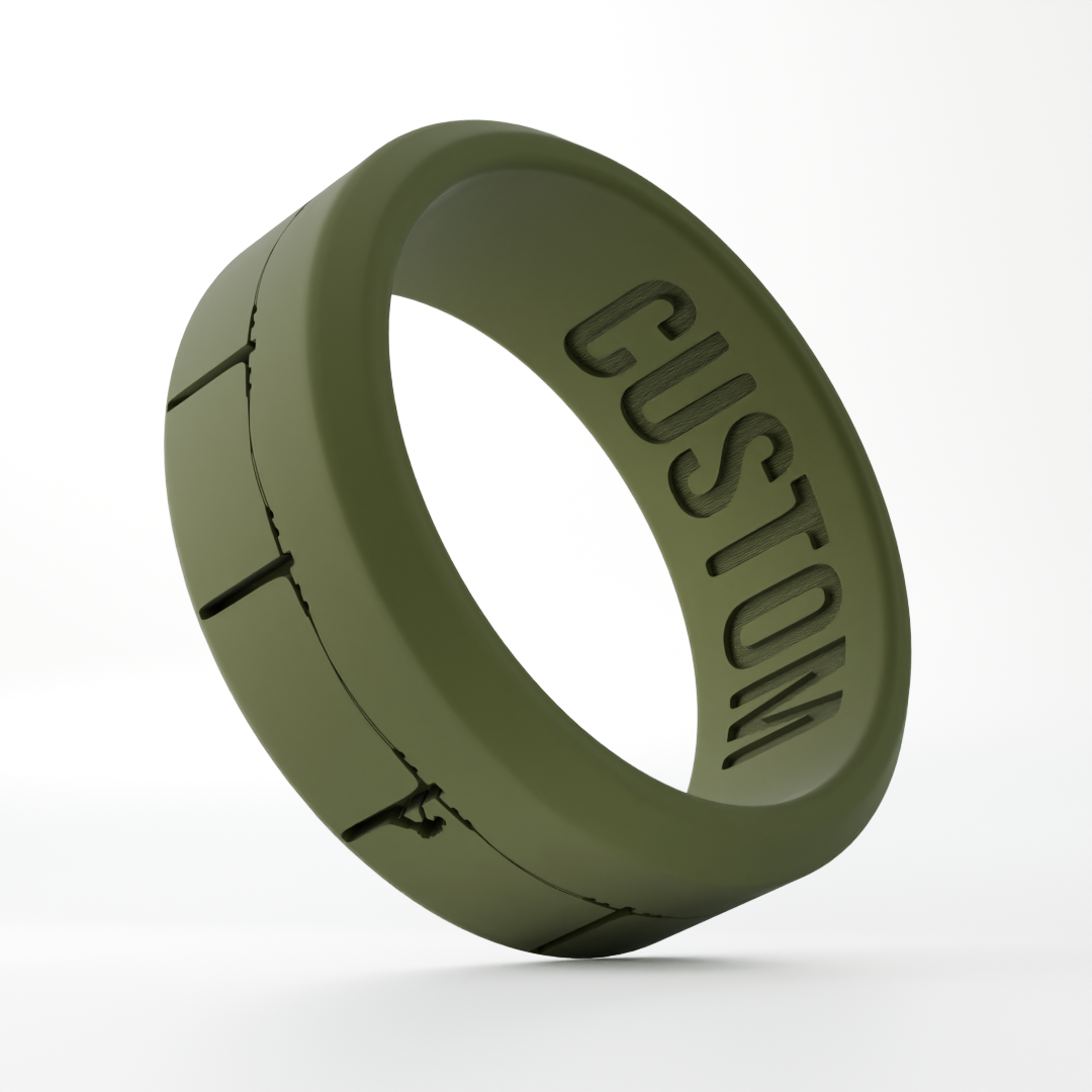 Lineman Personalized Silicone Beveled Ring