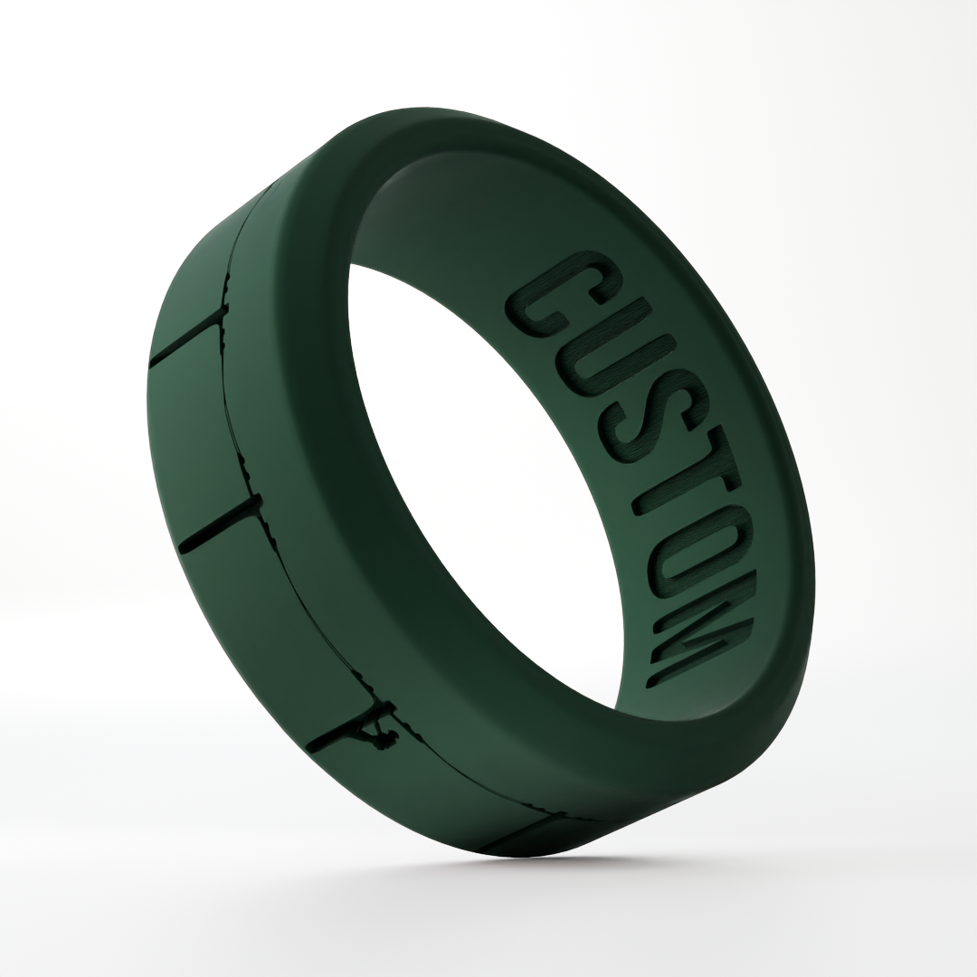 Lineman Personalized Silicone Beveled Ring