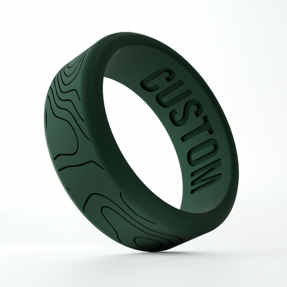Topographic Map Personalized Silicone Beveled Ring
