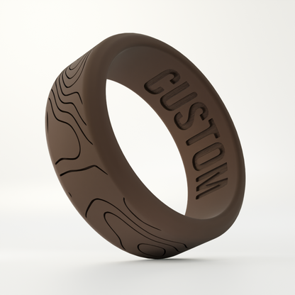 Topographic Map Personalized Silicone Beveled Ring