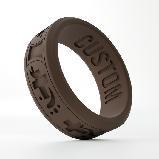 Cross Ichthus Personalized Silicone Beveled Ring