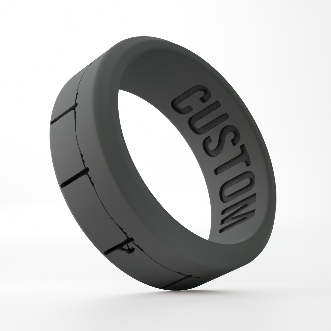Lineman Personalized Silicone Beveled Ring