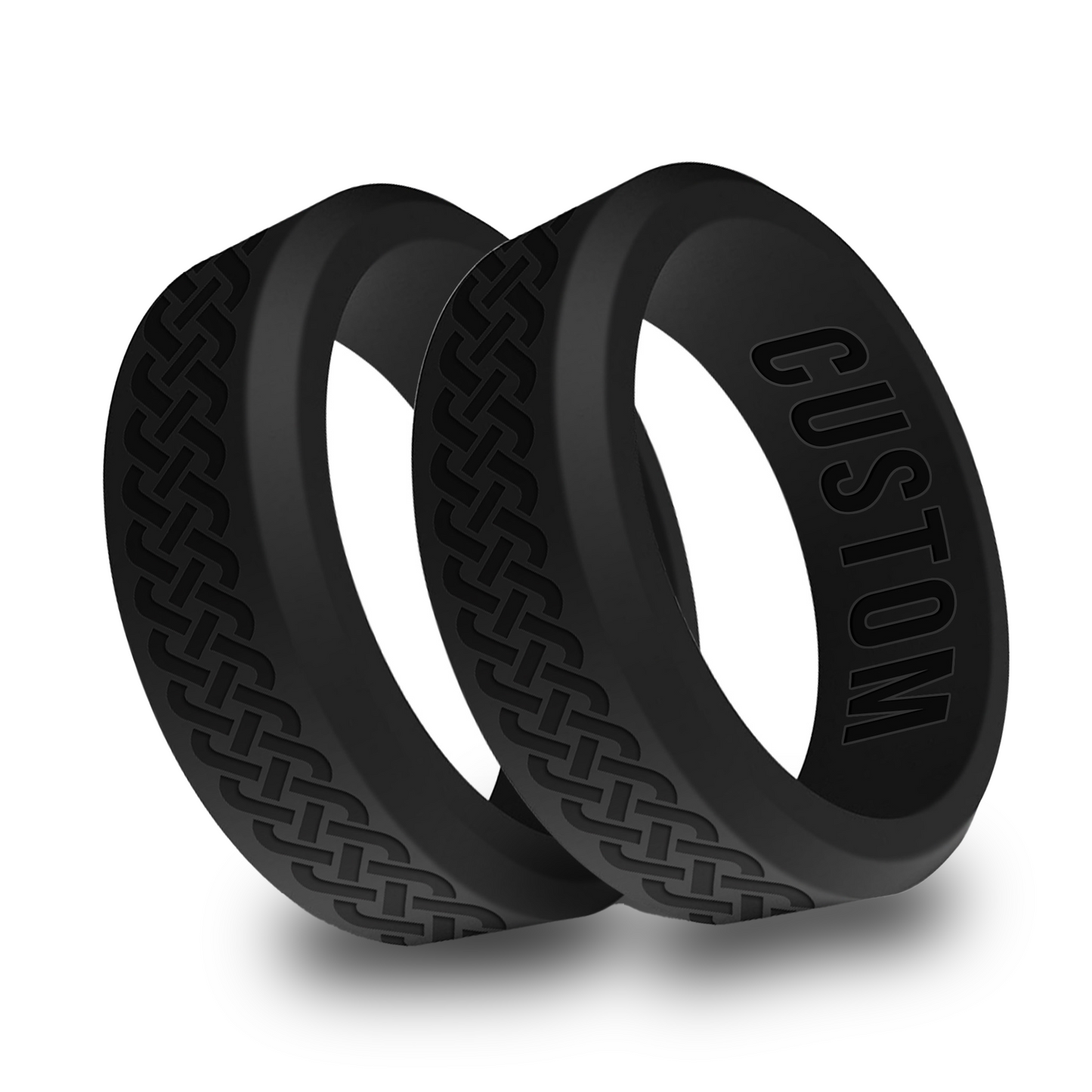 2pcs Celtic Personalized Silicone Beveled Rings